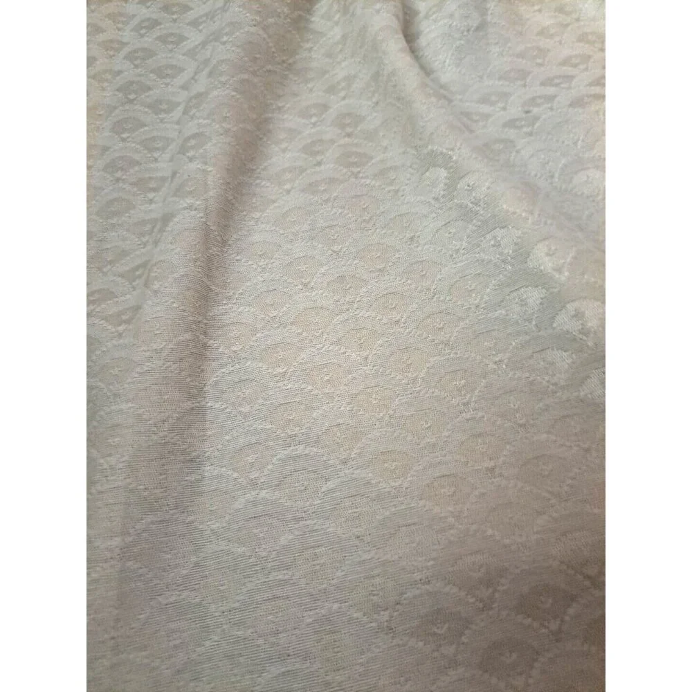 Peach Damask Curtain Panel Pinch Pleat Fan Pattern Lined Contemporary 62x25
